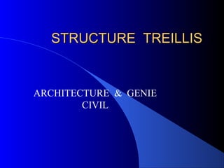 STRUCTURE TREILLISSTRUCTURE TREILLIS
ARCHITECTURE & GENIE
CIVIL
 