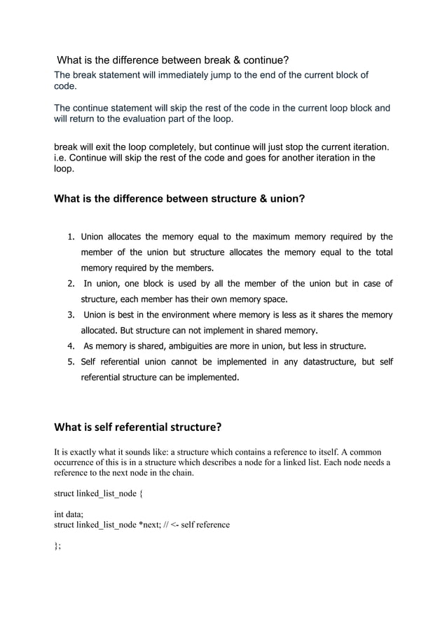 Structure & union | PDF