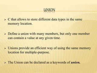 Structure & union | PPTX