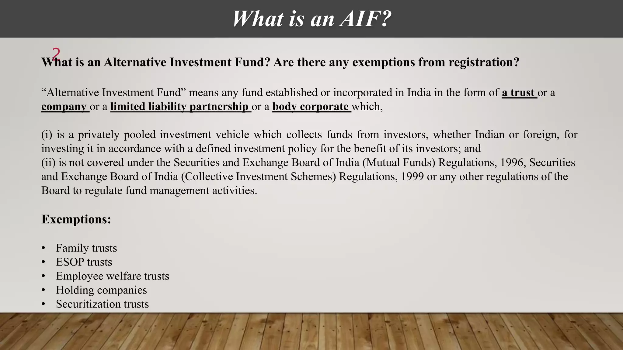 Structuring of AIFs May 2019 pptx Structuring of AIFs May 2019 pptx