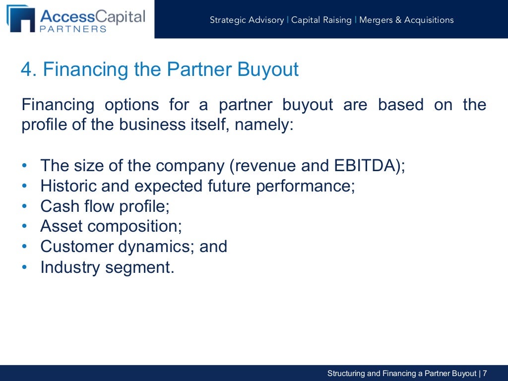 How To Calculate A Buyout Of A Business Partner Structuring and Financing a Partner Buyout