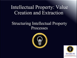 Intellectual Property: Value
Creation and Extraction
Structuring Intellectual Property
Processes
 