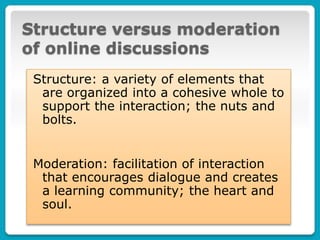 Regulating And Structuring Discussions Structuring online discussions | PPT