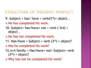 Structute of Tenses | PPTX