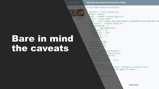 Bare in mind
the caveats
 