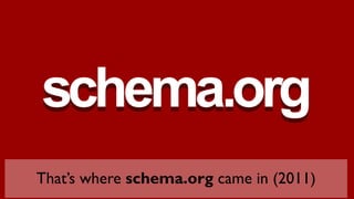 That’s where schema.org came in (2011)
 