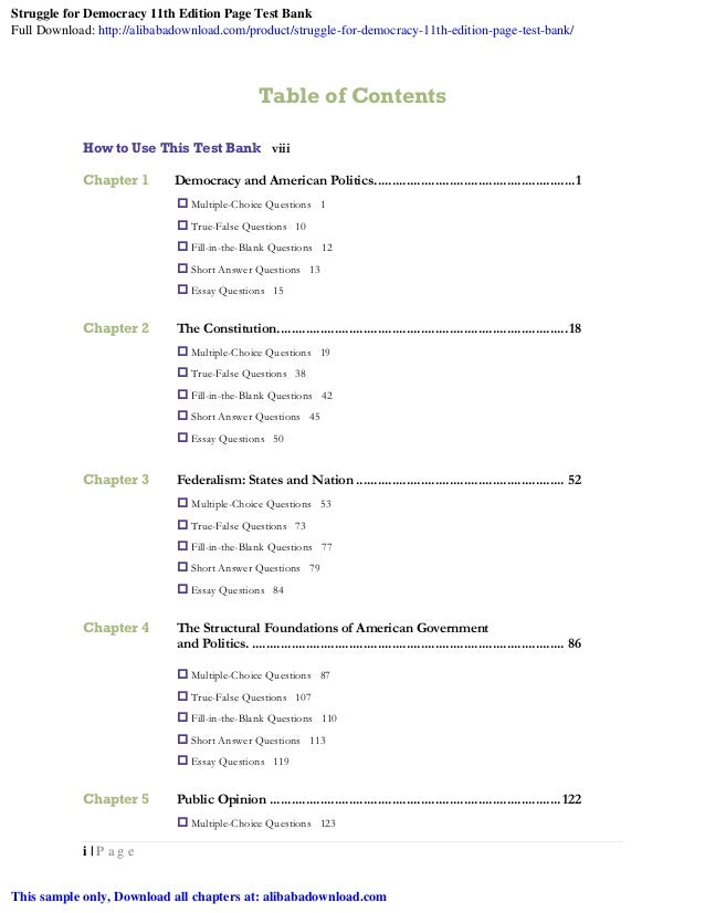 Struggle For Democracy 11th Edition Page Test Bank