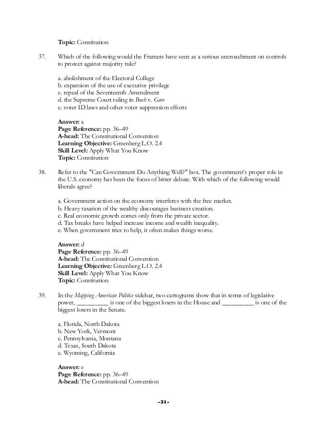 Struggle For Democracy 11th Edition Page Test Bank - 