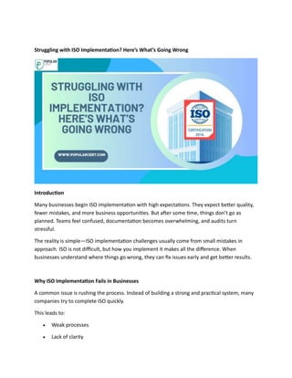 Common ISO Implementation Mistakes and How to Fix Them for Business ...