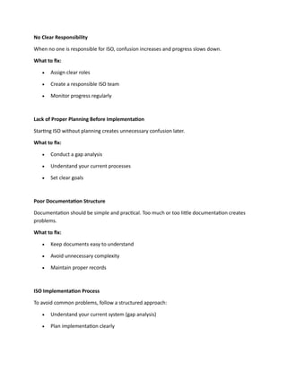 Common ISO Implementation Mistakes and How to Fix Them for Business ...