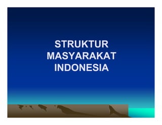 STRUKTUR
MASYARAKAT
 INDONESIA
 