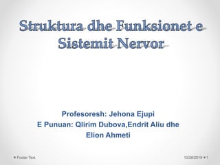 Profesoresh: Jehona Ejupi
E Punuan: Qlirim Dubova,Endrit Aliu dhe
Elion Ahmeti
10/26/2019 1Footer Text
 