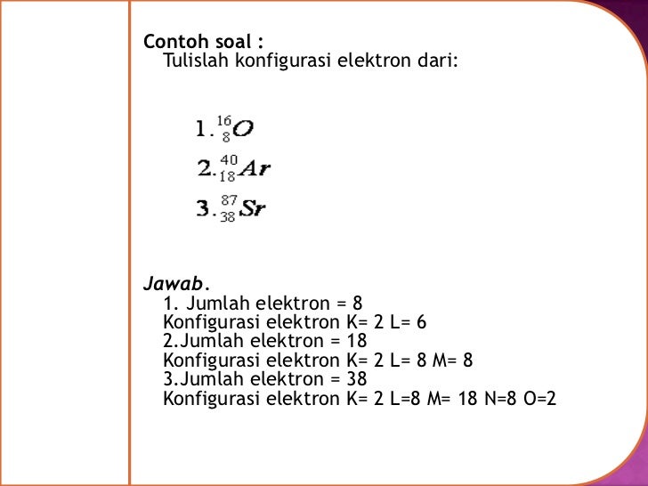 Contoh Soal Konfigurasi Elektron