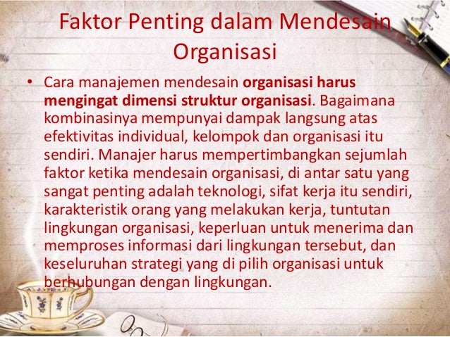 Struktur dan desain organisasi