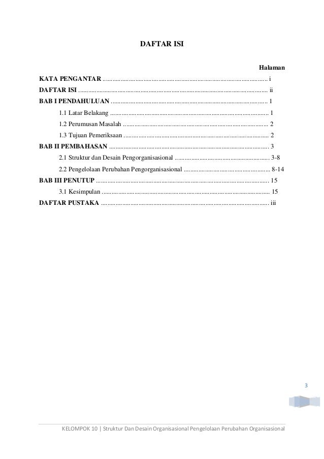 Struktur Dan Desain Organisasional Pengelolaan Perubahan 