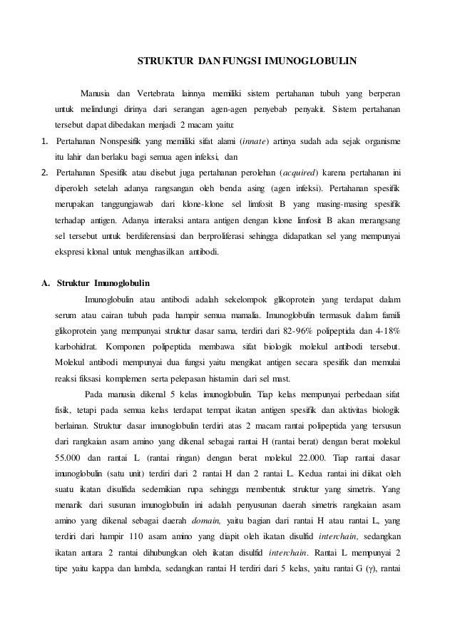 Struktur Dan Fungsi Imunoglobulin