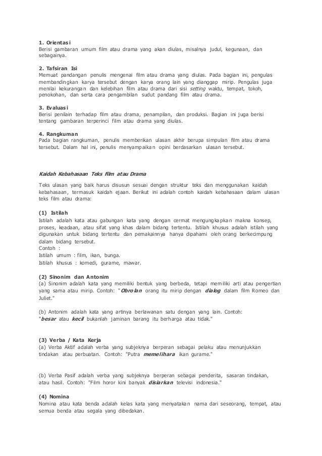 Struktur Dan Kaidah Teks Ulasan