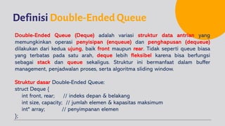 Struktur Data - 8 Circular & Double-Ended Queue | PDF