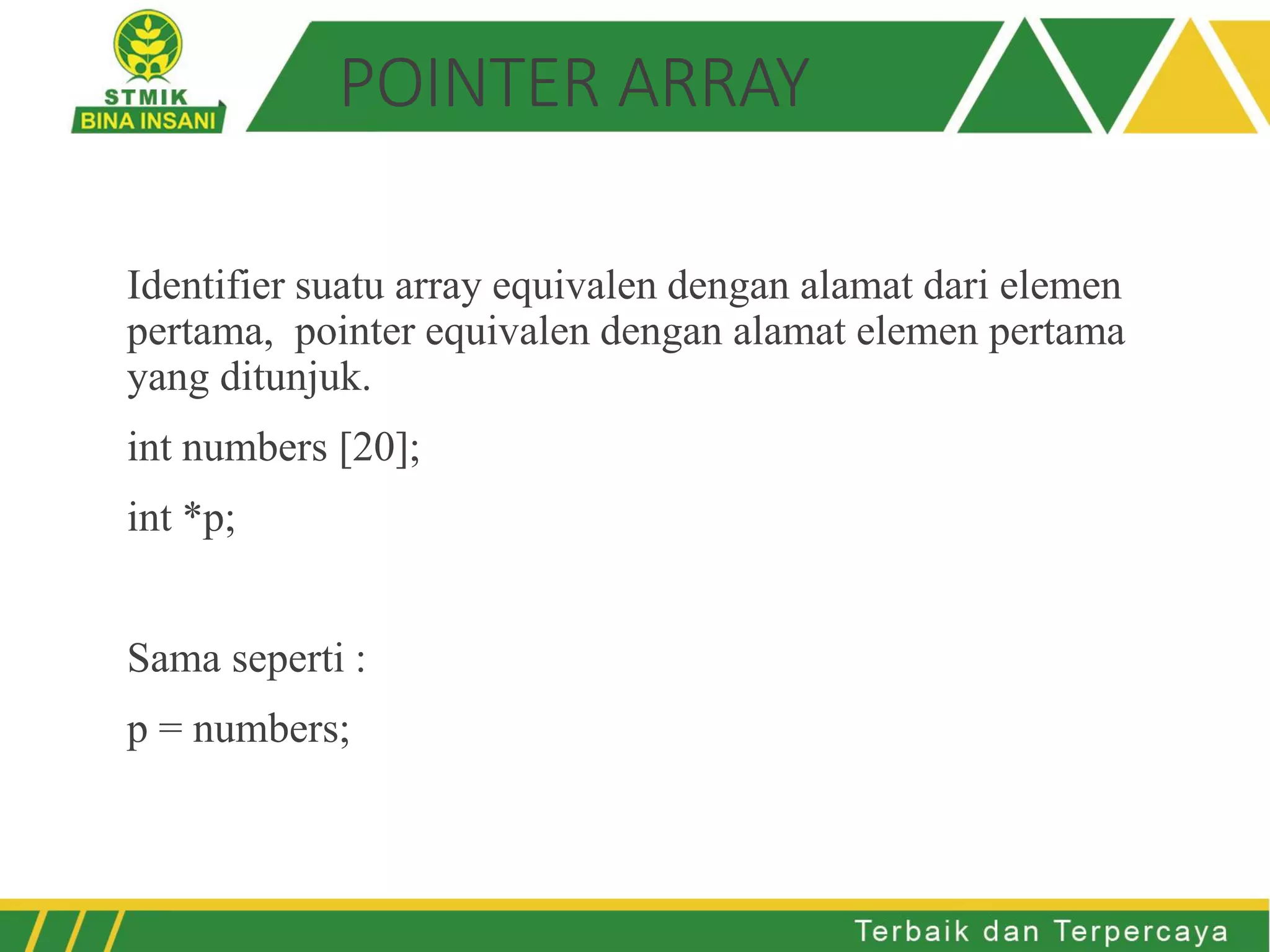 Pertemuan 4 Pointer Pada C++ | PPT