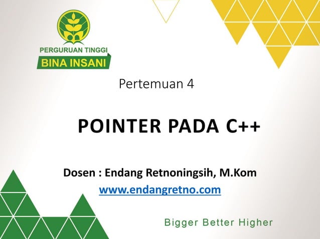 Pertemuan 4 Pointer Pada C++ | PPT