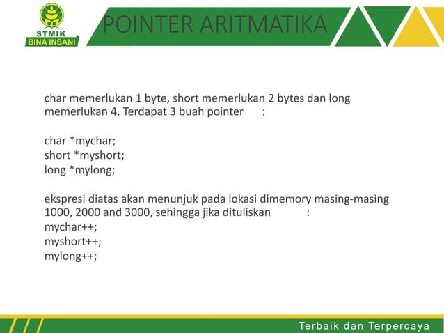 Pertemuan 4 Pointer Pada C++ | PPT