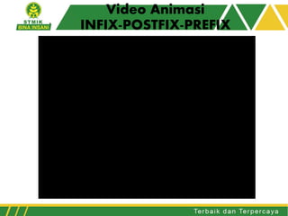 Video Animasi
INFIX-POSTFIX-PREFIX
 