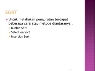 Materi : Struktur Data (3 Sort) | PPTX