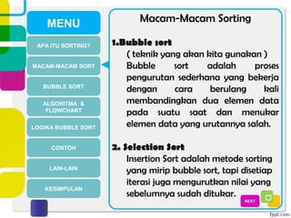 Struktur data (bubble sort) | PPT