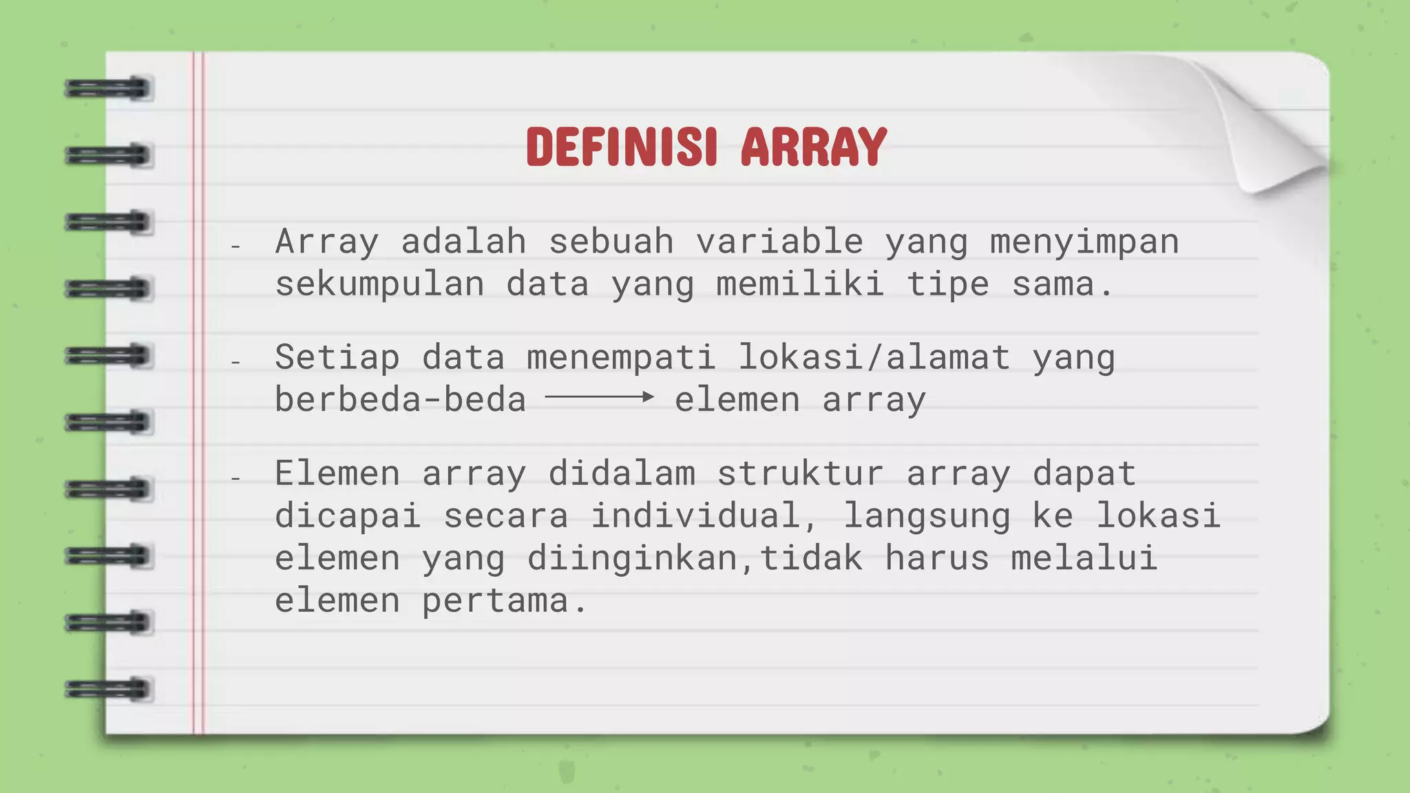 Struktur data pert 2 array dan pointer | PPT