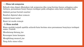Contoh Rima Struktur fisik puisi. aazxskkkkkkkkkkpptx | PPTX