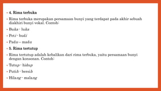 Contoh Rima Struktur fisik puisi. aazxskkkkkkkkkkpptx | PPTX