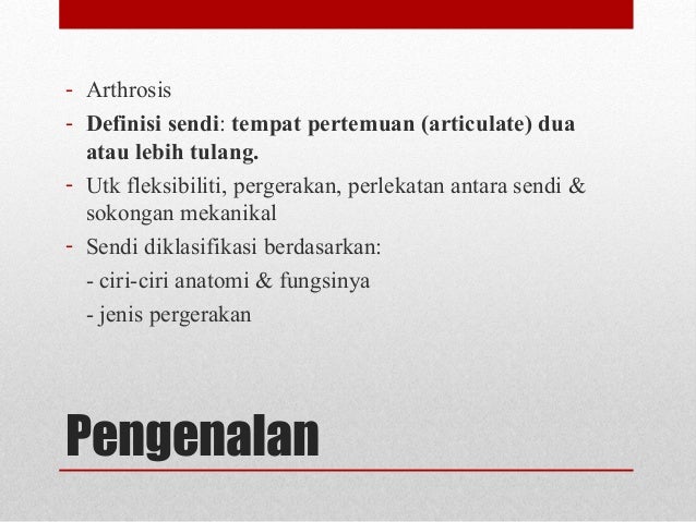 Struktur Fisiologi Sendi