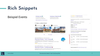 Rich Snippets
Beispiel Events
7
14.03.2022 Strukturierte Daten in der Suchmaschine
 