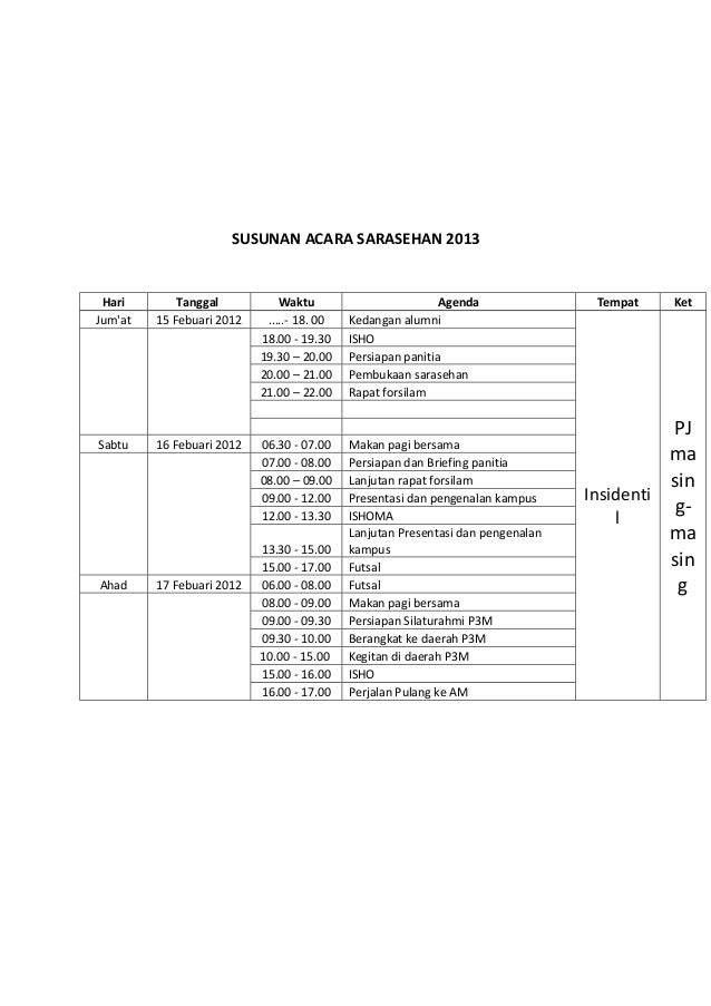 46+ Susunan acara sarasehan info