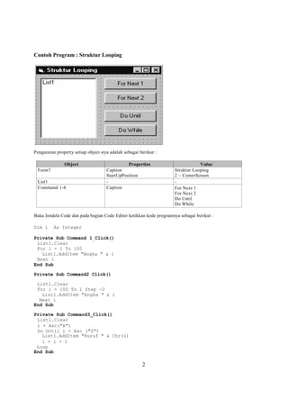 Struktur kontrol perulangan | PDF