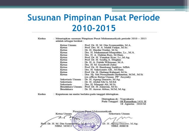 Struktur Muhammadiyah Secara Vertikal Dan Horizontal