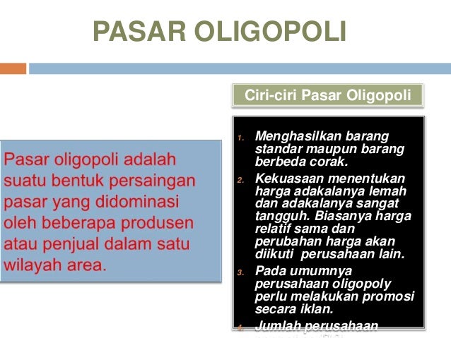 Struktur pasar dan peran pasar dalam perekonomian