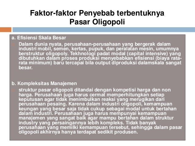 Struktur pasar dan peran pasar dalam perekonomian