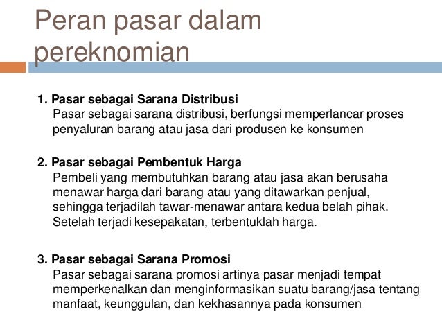 Struktur pasar dan peran pasar dalam perekonomian