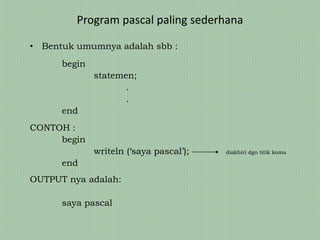 Struktur pemrograman pascal | PPTX