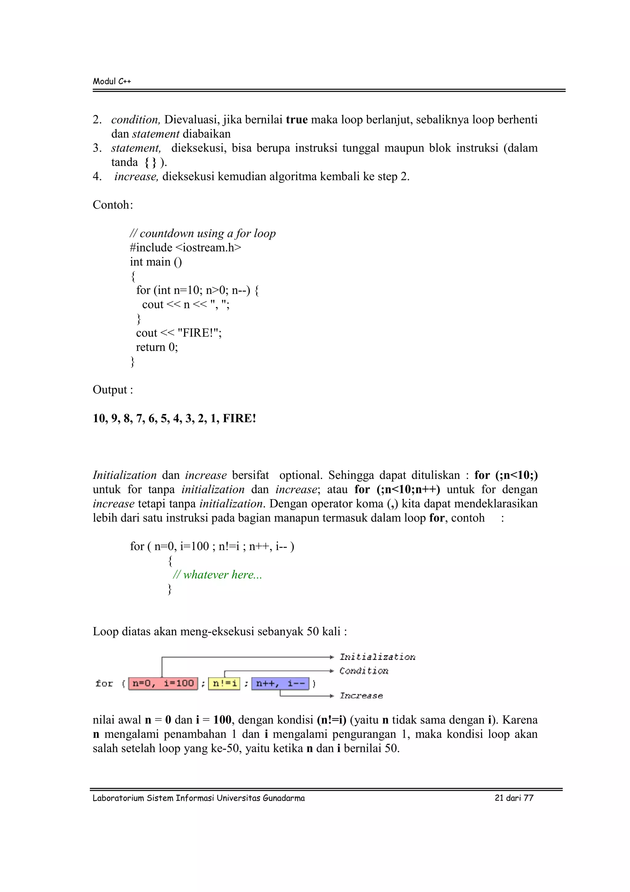 Struktur perulangan dalam c++ | PDF