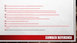 SUMBER REFERENSI
HTTP://RANGKASPACEFRAME.BLOGSPOT.CO.ID/2014/07/STRUKTUR-RANGKA-SPACE-FRAME.HTML
HTTP://WWW.JASASIPIL.COM/2015/10/PENGERTIAN-STRUKTUR-RANGKA-SPACE-FRAME.HT
HTTP://MODUL.MERCUBUANA.AC.ID/FILES/PBAEL/PBAELMERCUBUANAACID/MODUL%20BACKLINK/MODUL%20GENAP%202009-
2010/FTSP/ARISTEKTUR/JONI%20HARDI%20-%20TEKNOLOGI%20BANGUNAN%20IV/MODULTEKNOLOGIBANGUNAN4GP0910TM3.PDF
HTTP://FILE.UPI.EDU/DIREKTORI/FPTK/JUR._PEND._TEKNIK_ARSITEKTUR/197311012008011-SUHANDY_SISWOYO/STRUKTUR_RANGKA_RUANG.PDF
HTTP://FILE.UPI.EDU/DIREKTORI/FPTK/JUR._PEND._TEKNIK_ARSITEKTUR/197612072005011-
FAUZI_RAHMANULLAH/STRUKTUR_DAN_KONSTRUKSI__BANGUNAN/HAND_OUT/STRUKTUR_BAGUNAN_GANJAR.PDF
HTTP://SIPIL.FT.UNS.AC.ID/KONTEKS7/PROSIDING/224S.PDF
HTTP://FAC.KSU.EDU.SA/SITES/DEFAULT/FILES/11-_SPACE_FRAMES_CONSTRUCTION.PDF
HTTP://3DSPACECO.COM/PUBLIC/USER_DATA/SHOKOUH/%D9%85%D9%82%D8%A7%D9%84%D8%A7%D8%AA%20%D9%84%D8%A7%D8%AA%DB%8C%D9%8
6/13.PDF
MODUL PERKULIAHAN STRUKTUR BENTANG LEBAR TEKNIK ARSITEKTUR UNIVERSITAS HASANUDDIN
 