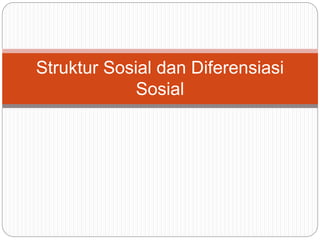 Struktur Sosial dan Diferensiasi
Sosial
 