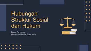 Hubungan
Struktur Sosial
dan Hukum
Dosen Pengampu :
Muhammad Taufik, S.Ag., M.Si.
 
