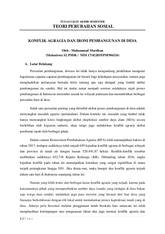 Teori Perubahan Sosial Dan Pembangunan Sketsa