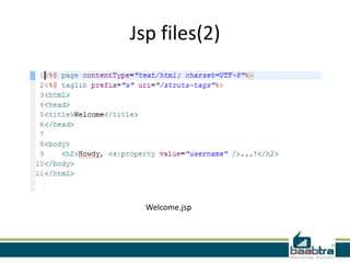 Jsp files(2)
Welcome.jsp
 