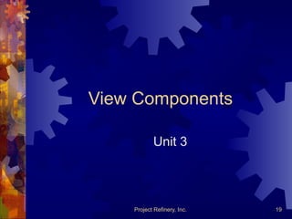 Project Refinery, Inc. 19
View Components
Unit 3
 