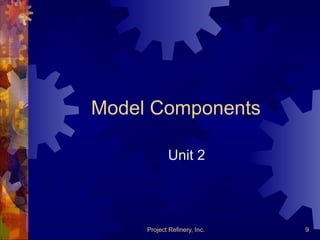 Project Refinery, Inc. 9
Model Components
Unit 2
 