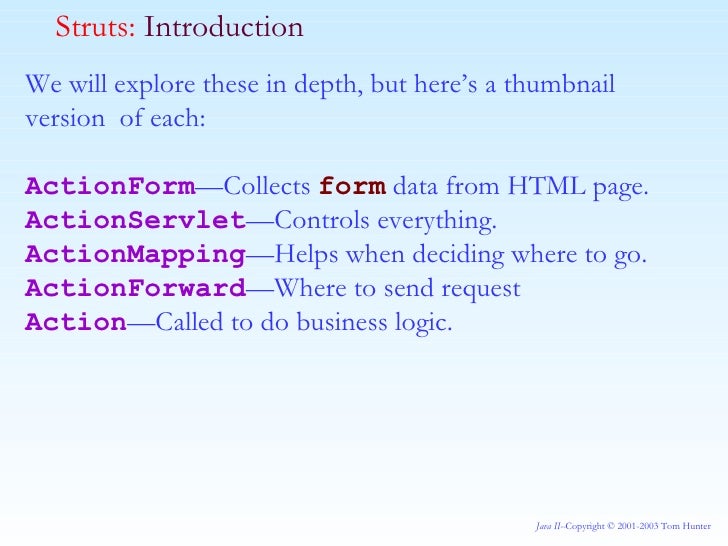 Struts Java I I Lecture 8