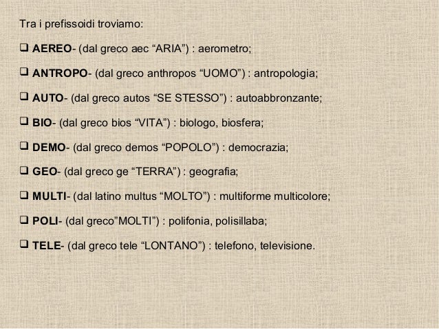 Etimologia Greca Delle Parole Italiane